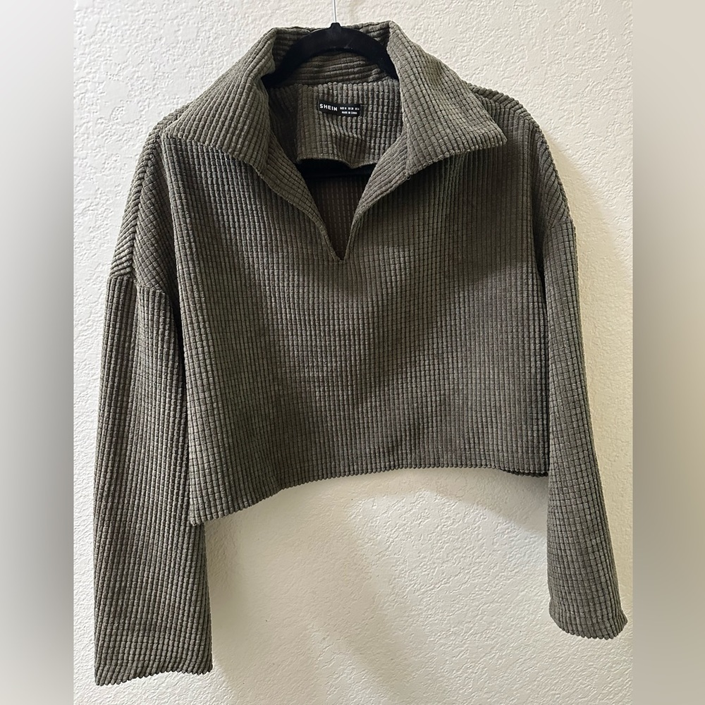 SHEIN olive green cropped jacket